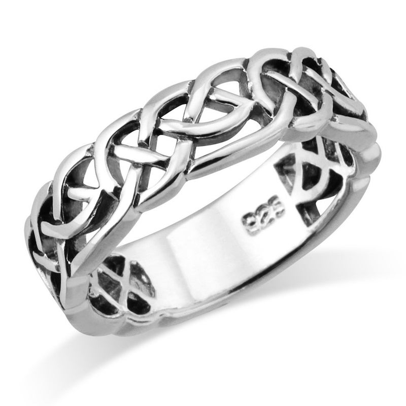 Mimi Silver Sterling Silver Woven Celtic Knot Trinity Band Ring - Size 5 - Image 1